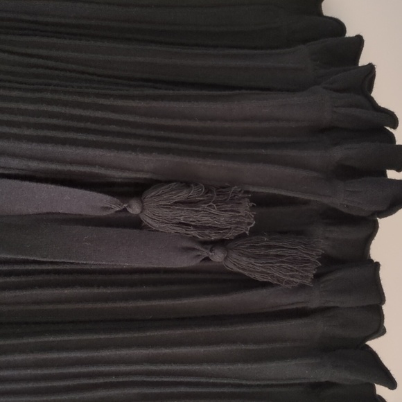 Rebecca Taylor Knit fit flare Long Sleeve & tie waist Tassels Knee Length Dress - Picture 6 of 11